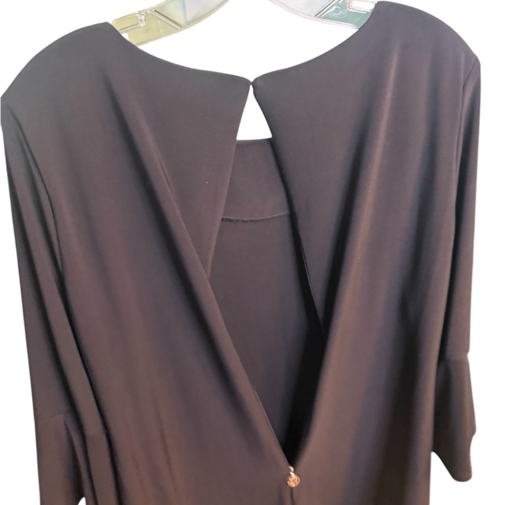 Tommy Hilfiger Black Women's BoatNeck Bell Sleeve Dress - Picture 6 of 6